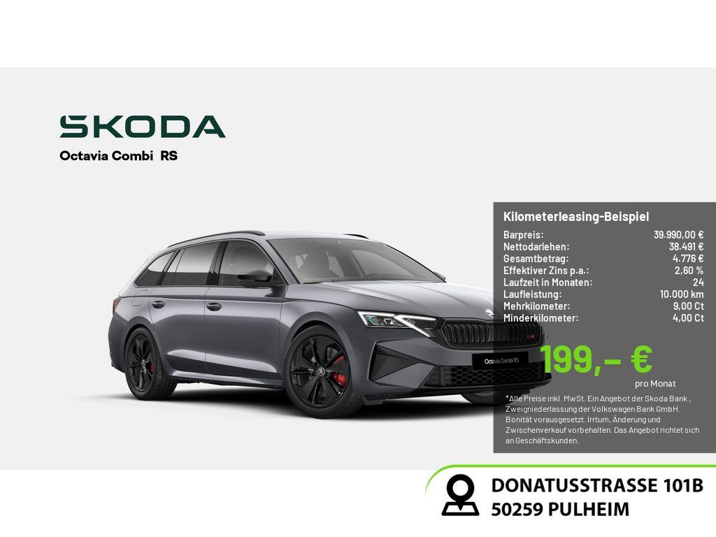Skoda Octavia 2.0 TSI RS ACC HUD NAVI MATRIX-LED AHK Leasing