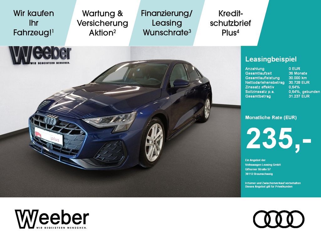 Audi A3 Lim S line AHK*NAVI*LED*17LM*GRA*5J GAR AHK Leasing