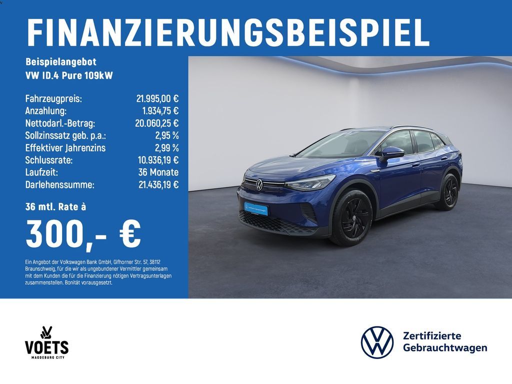 Volkswagen ID.4 Pure 109kW LED+ACC+NAVI+PDC Leasing