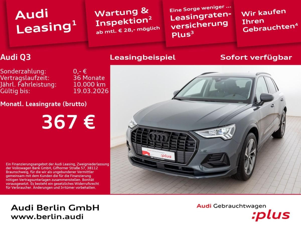 Audi Q3 advanced 35 TFSI S tr. LED AHK VIRTUAL PDC NAVI Leasing