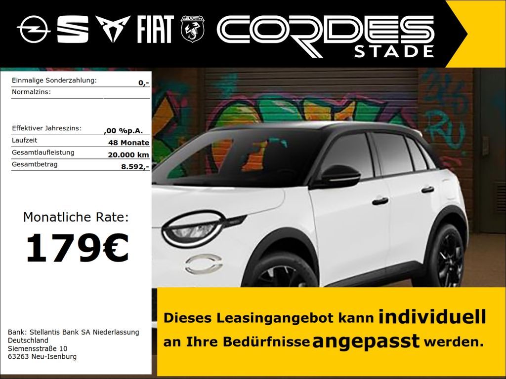 Fiat 600 Street 6-Gang Schaltgetriebe LED Klima CarPl Leasing