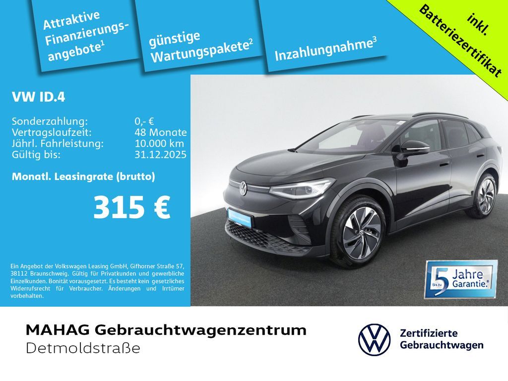 Volkswagen ID.4 Pure 125kW WärmePu NaviPro IQ.LIGHT ACC Leasing