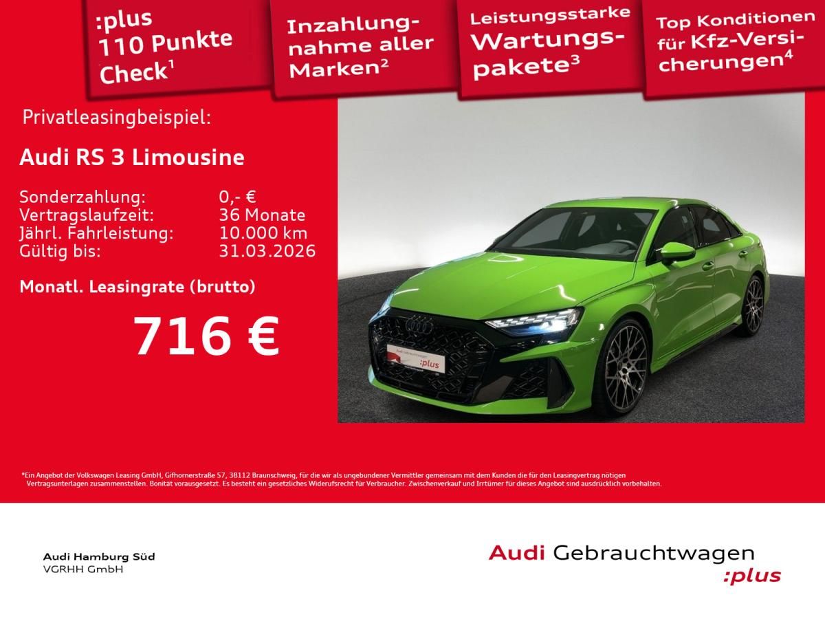 Audi RS3 RS 3 Limousine TFSI qu. SCHALENSITZE/280/CARBON Leasing
