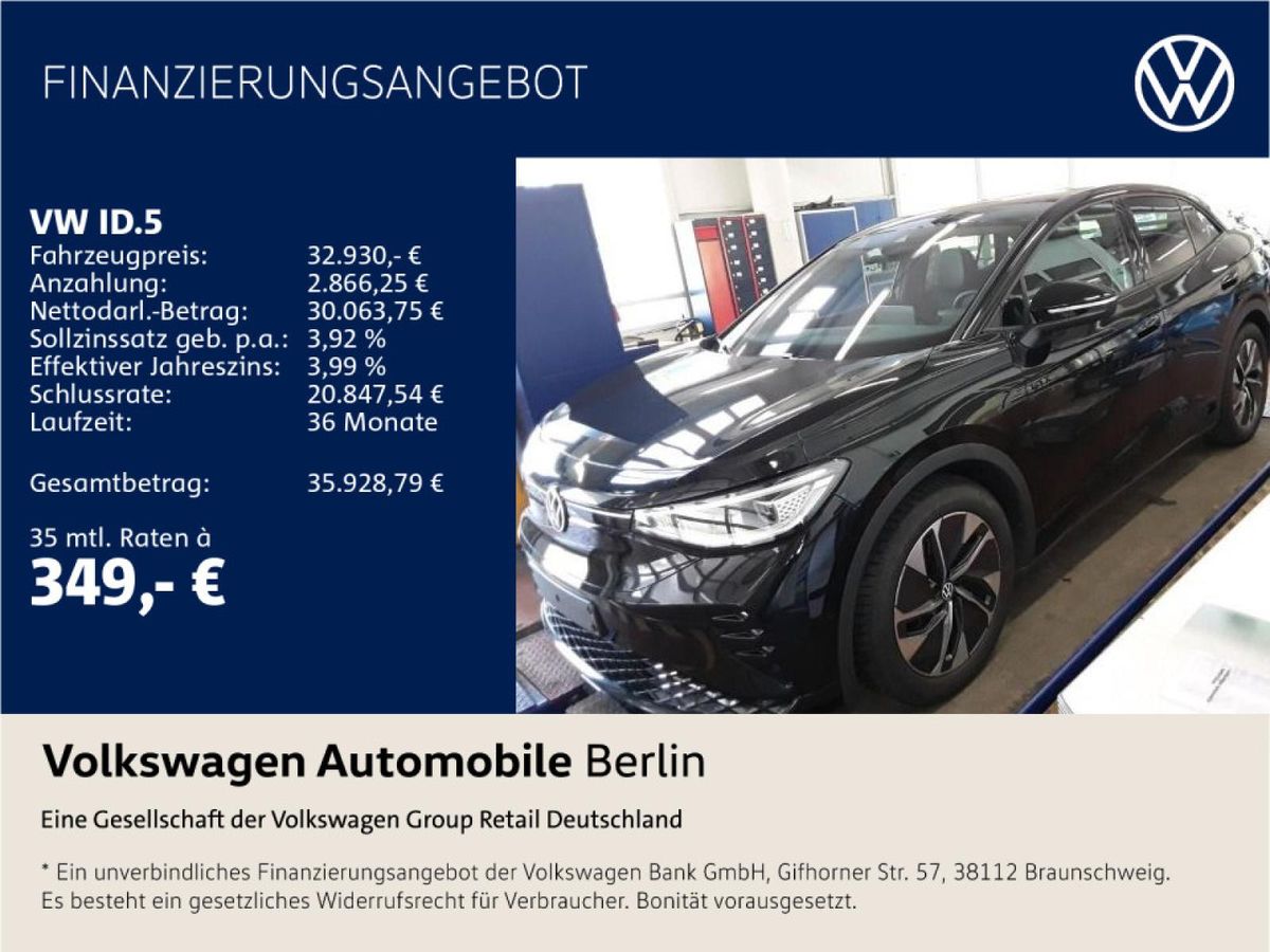 Volkswagen ID.5 GTX 220/77 Wärmepumpe Navi LED ACC PDC Leasing