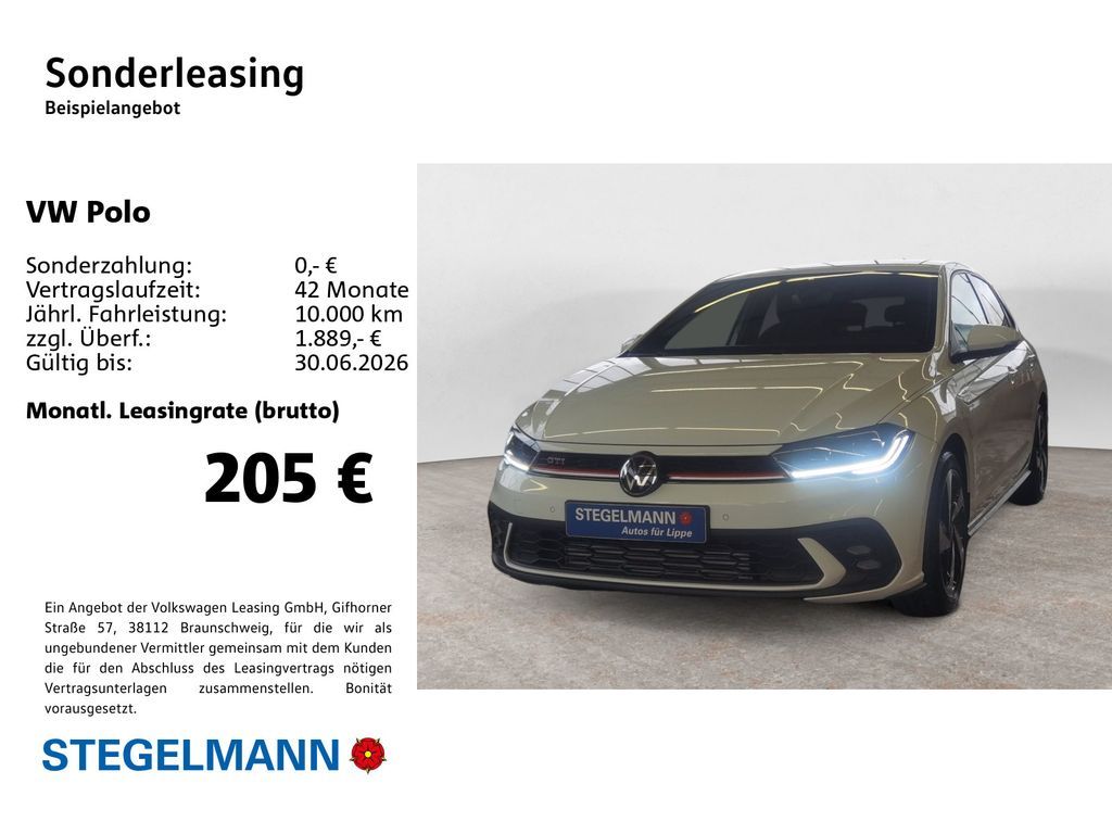 Volkswagen Polo 2,0 l TSI OPF 7-Gang DSG GTI Leasing