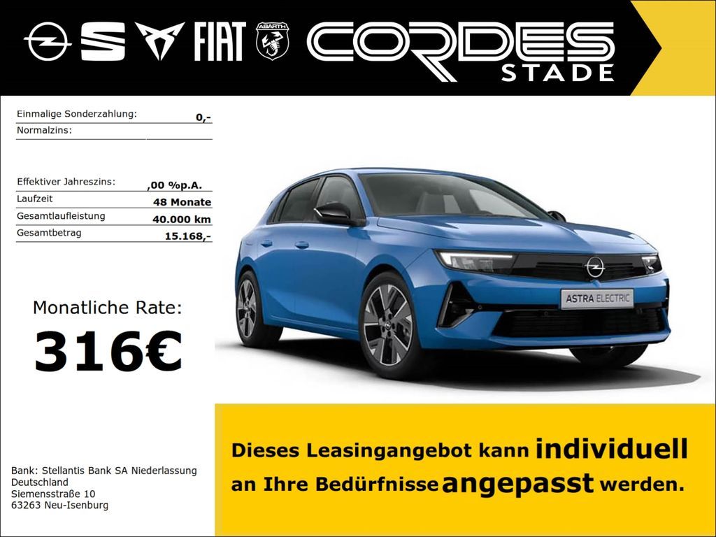 Opel Astra Electric Elektromotor, Digitales Cockpit L Leasing