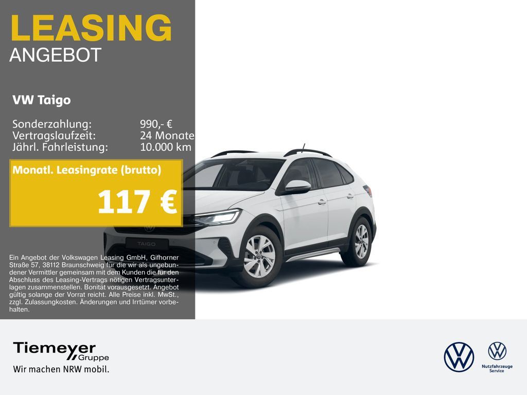 Volkswagen Taigo 1.0 TSI LIFE IQ.DRIVE KAMERA NAVI SOUND Leasing