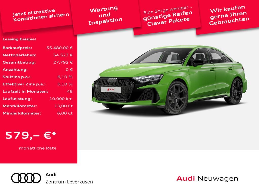 Audi RS3 Limousine VIRT LED APP-CONNECT PDC KLIMA Leasing