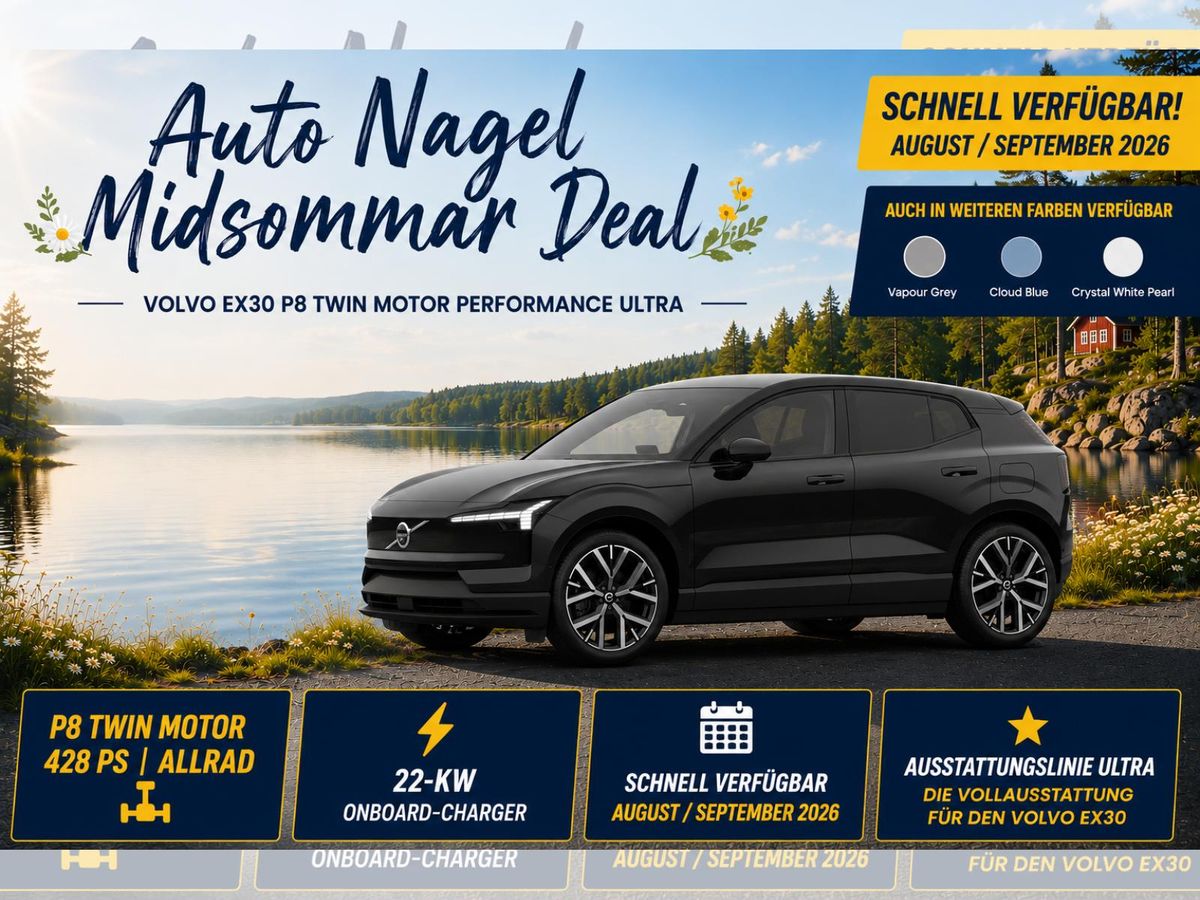 Volvo EX30 P8 AWD ULTRA *ALLRAD|22KWOBC|428PS* 🔵🟡 Leasing