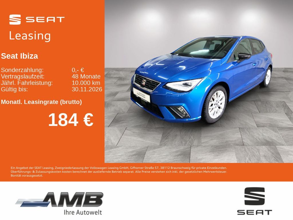 Seat Ibiza FR 1.5 TSI DSG/Full-LED/ACC/Sitzhz/Nav/RFK Leasing