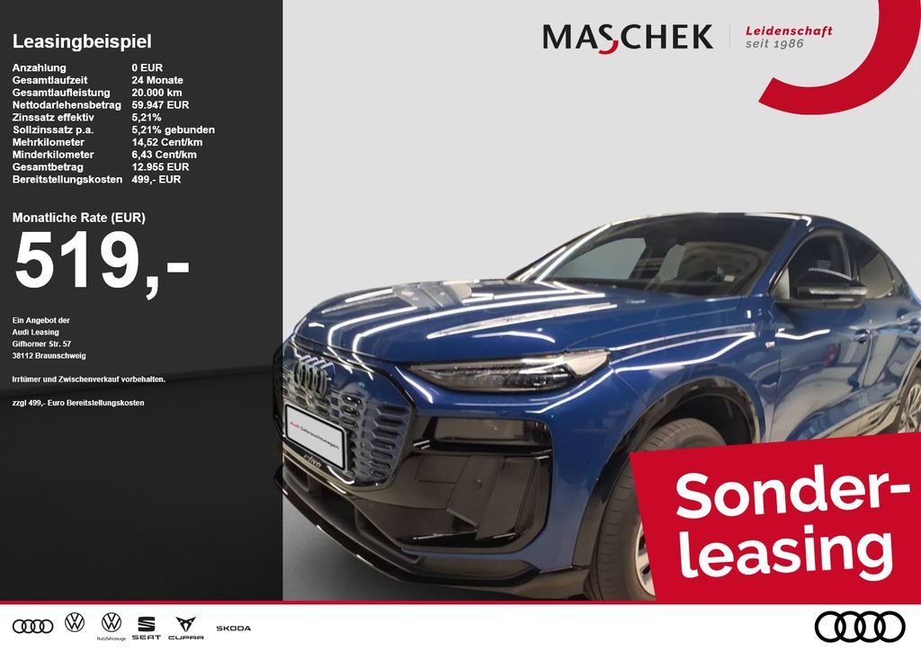Audi Q6 e-tron Sportback S line 285 kW 0.25% HUD AHK Leasing