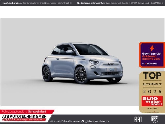 Fiat 500e 42 kWh LaPrima Navi LED ACC Apple CarPlay Leasing