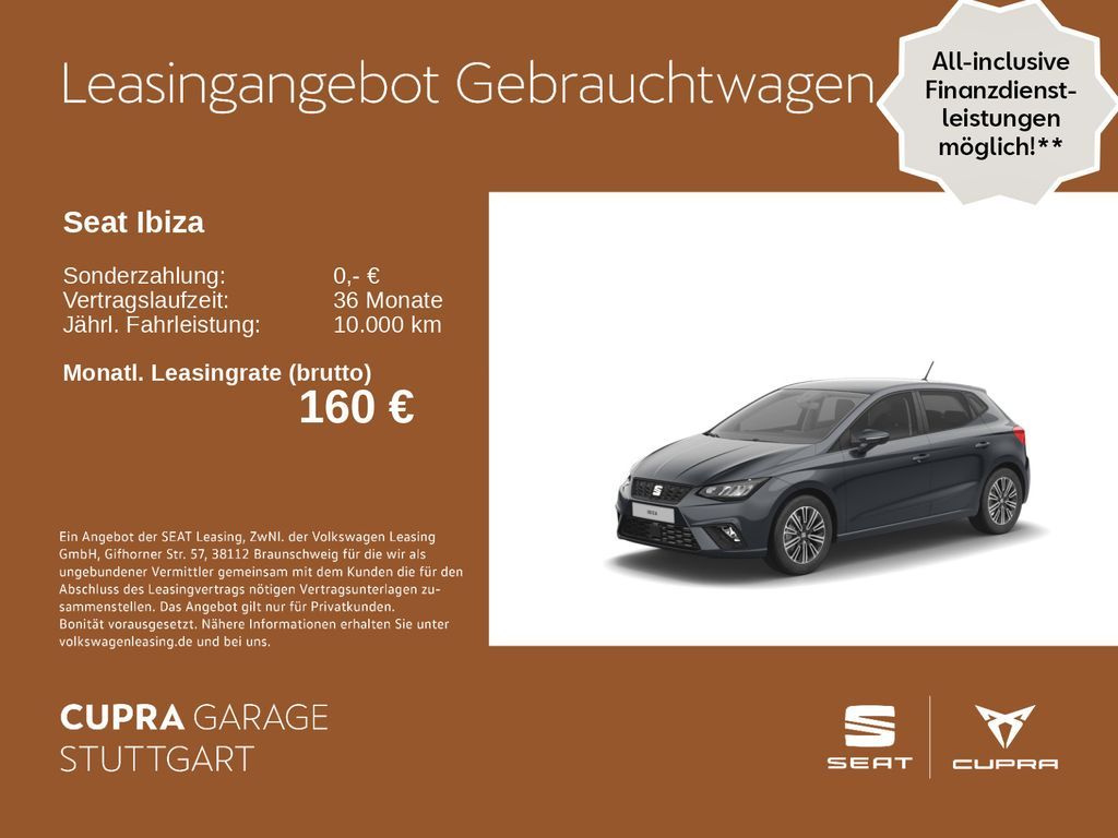 Seat Ibiza 1.0 TSI Style Edition DSG 85 kW Leasing