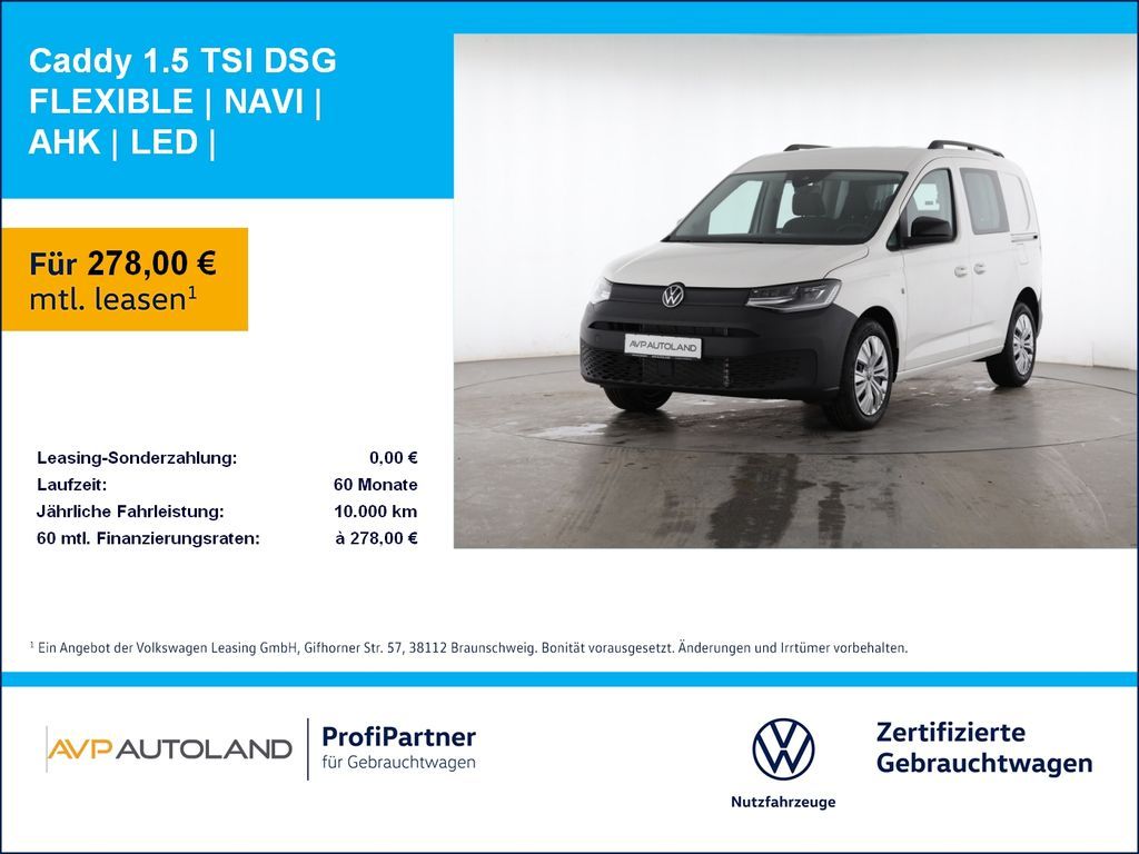 Volkswagen Caddy 1.5 TSI DSG FLEXIBLE | NAVI | AHK | LED | Leasing