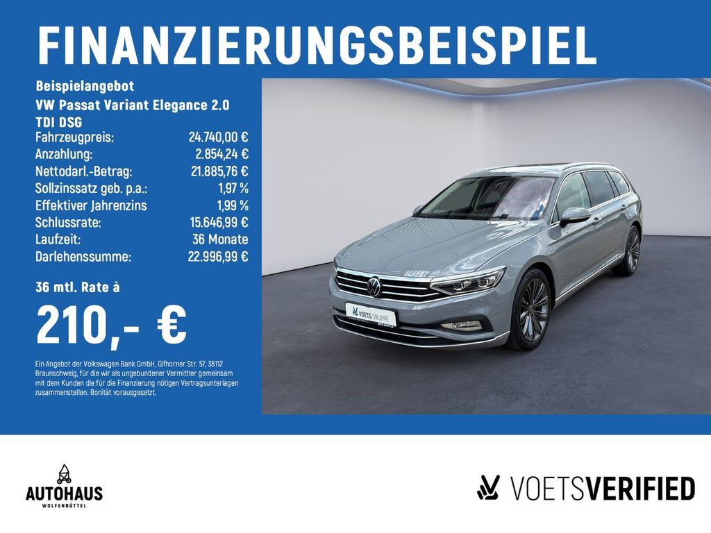 Volkswagen Passat Variant Elegance 2.0 TDI  DSG STANDHZG. Leasing