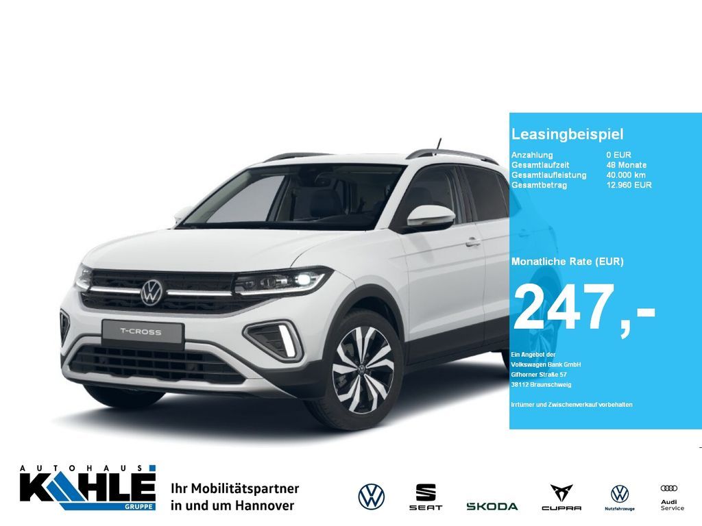 Volkswagen T-Cross 1.0 TSI DSGStyle CarPlay GJR AHK RFK Leasing