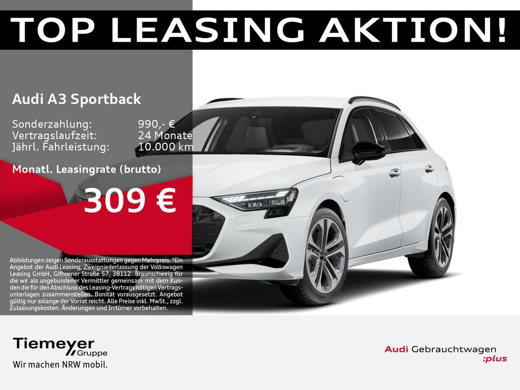 Audi A3 Sportback 40 TFSIe S LINE SONOS AHK HuD ASSIS Leasing