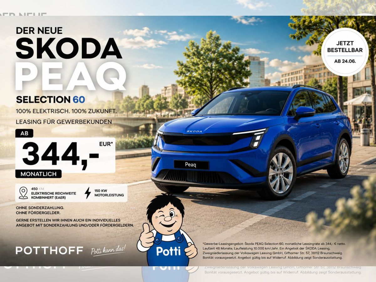 Skoda Peaq SELECTION 60😮‼️NAV ACC KAM WÄRMEP😮‼️ Leasing