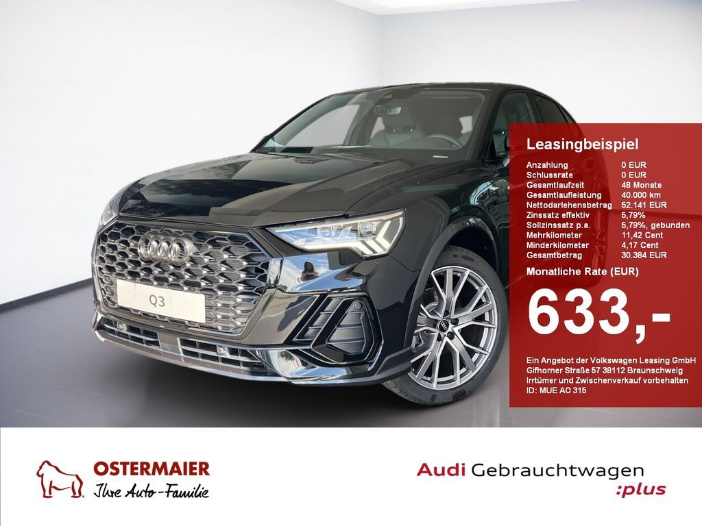 Audi Q3 Sportback S line AHK MATRIX LED WINTERREIFEN Leasing