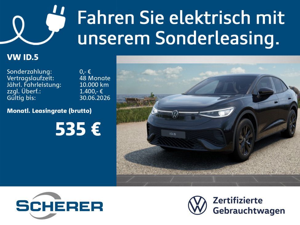 Volkswagen ID.5 Pro BLACK EDITION PANO NAVI AHK IQDRIVE Leasing