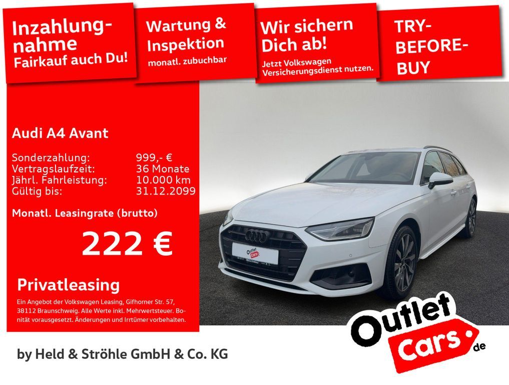 Audi A4 Avant advanced Black 40 TDI 18 LED NAVI+ PANO Leasing