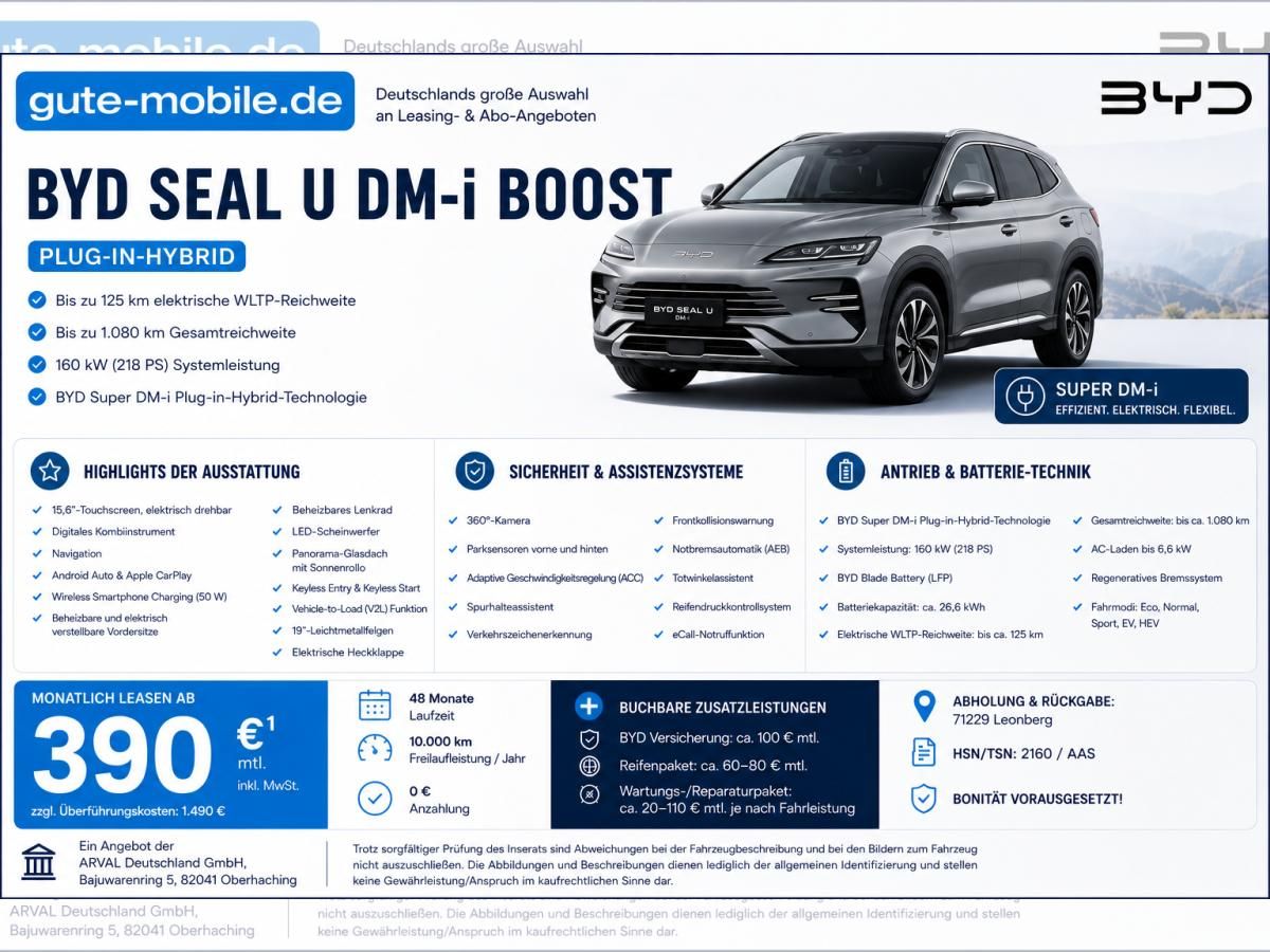 BYD Seal U DM-i Boost Leasing