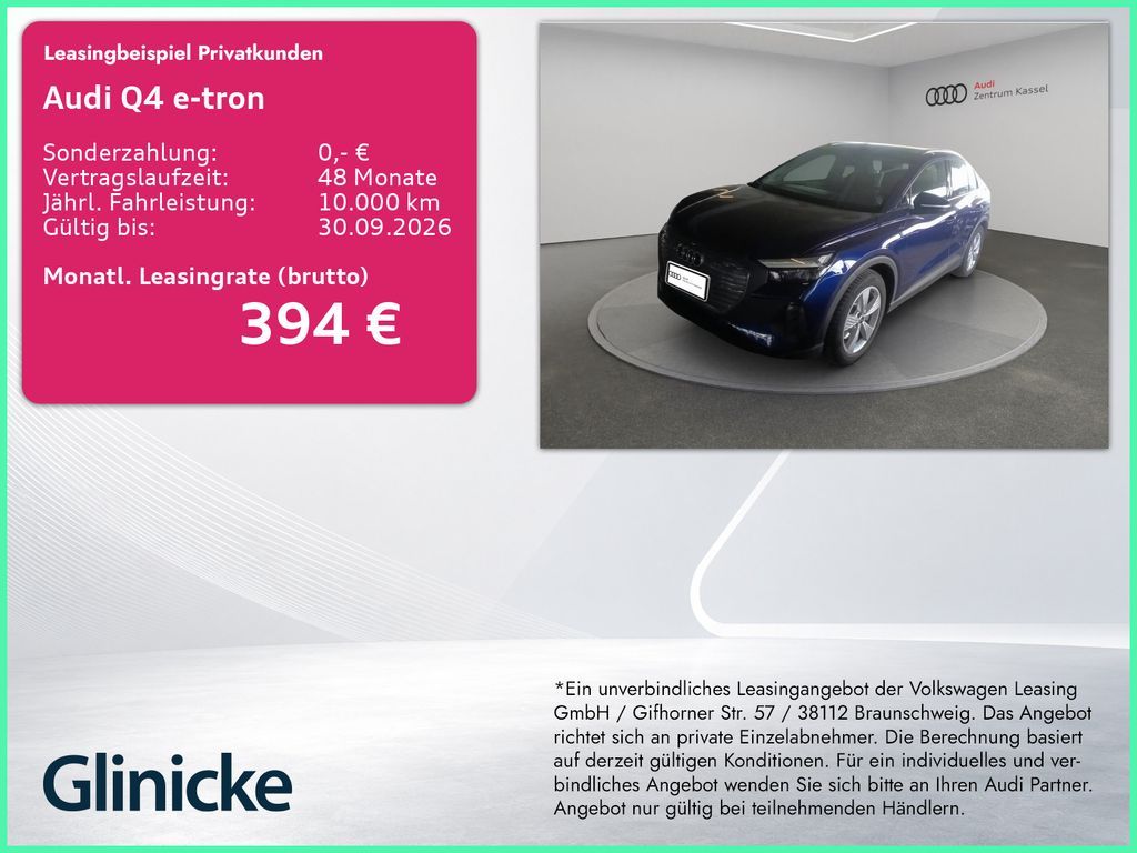 Audi Q4 45 e-tron LED Kamera SitzHZG Navi Standklima Leasing