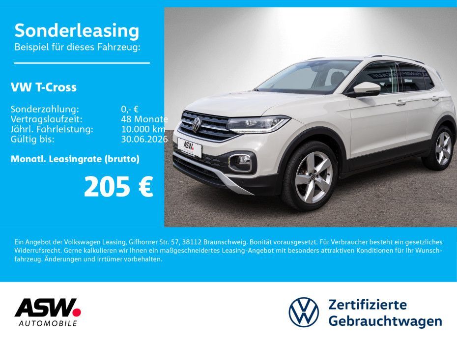 Volkswagen T-Cross Style 1.0TSI DSG LED Nav PDC Carplay SHZ Leasing