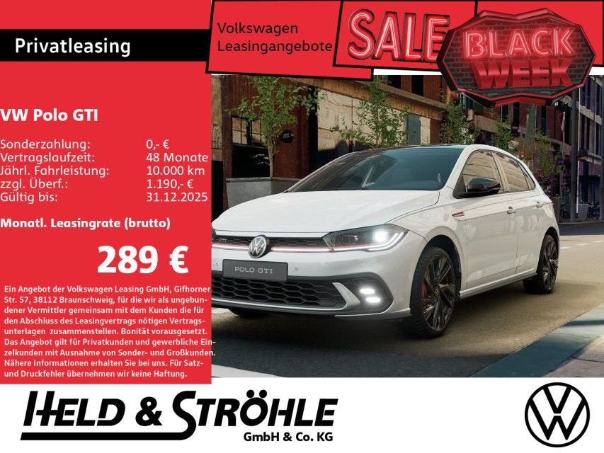 Volkswagen Polo GTI 2.0 TSI DSG WKR RFK BLK ACC Leasing