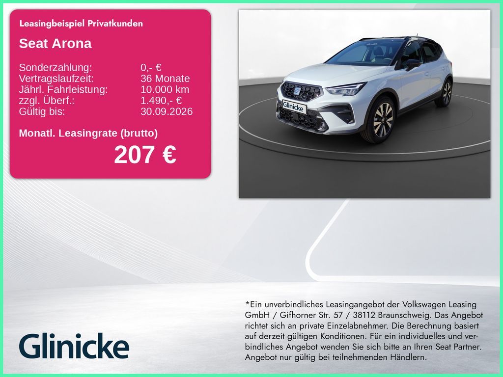 Seat Arona 1.0 TSI FR DSG Leasing