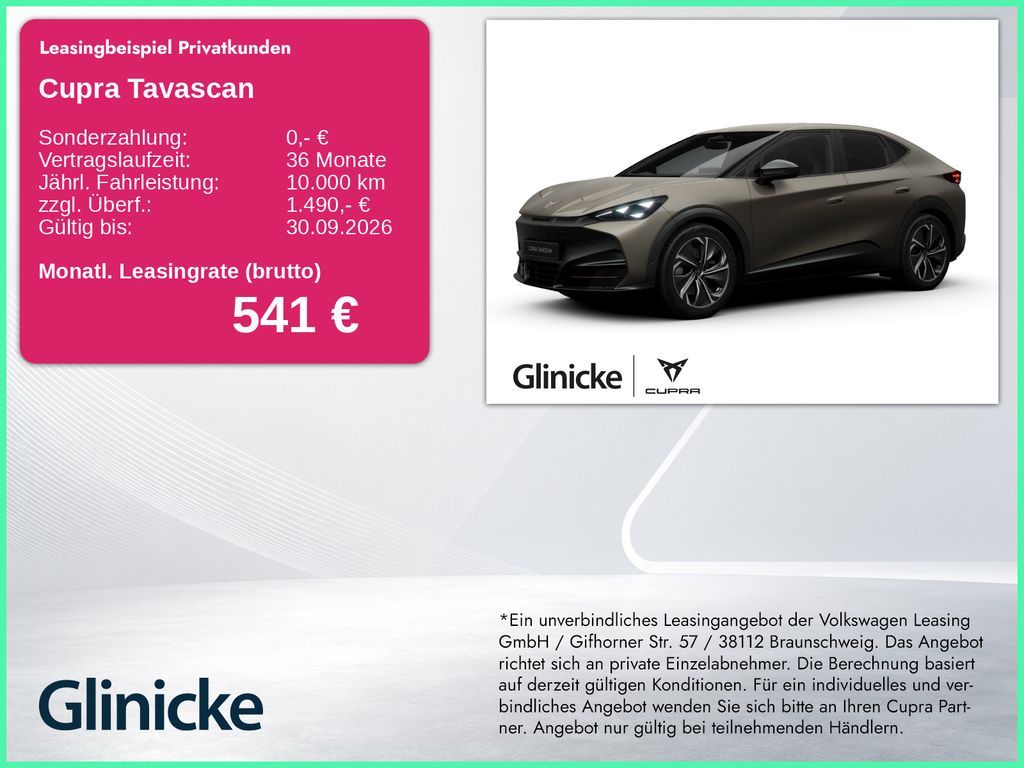 Cupra Tavascan VZ 4Drive 250 kW (340 PS) Leasing