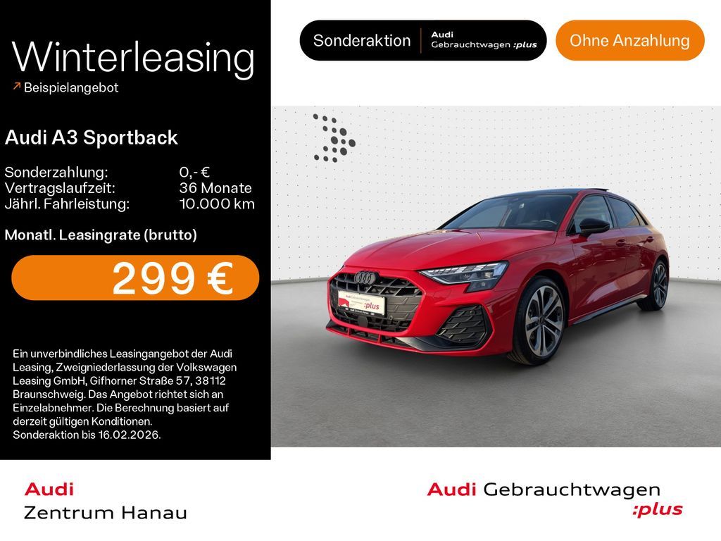 Audi A3 Sportback 35 TFSI S-LINE*NAVI-PLUS*LED*KAMERA Leasing