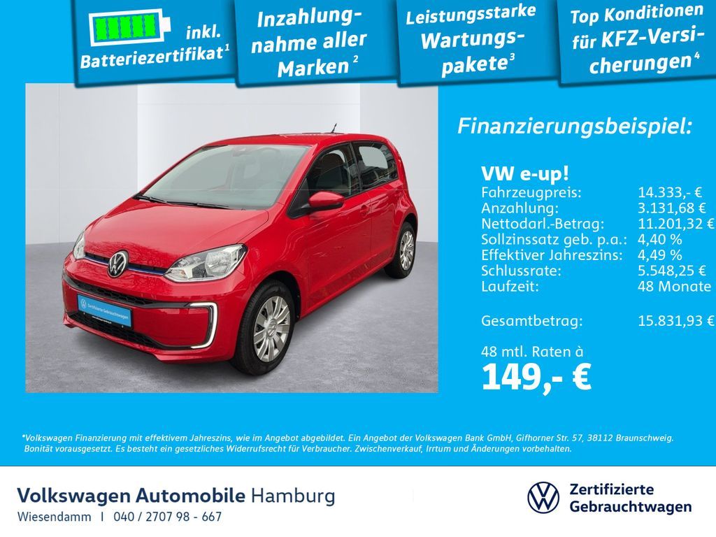 Volkswagen e-up CCS Klimaautomatik Maps & More Dock Leasing