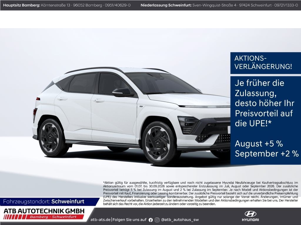 Hyundai KONA Elektro N-Line 65kWh 204PS Navi LED ACC App Leasing