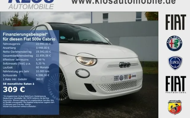 Fiat 500-elektro Cabrio 42 KWh 2dr