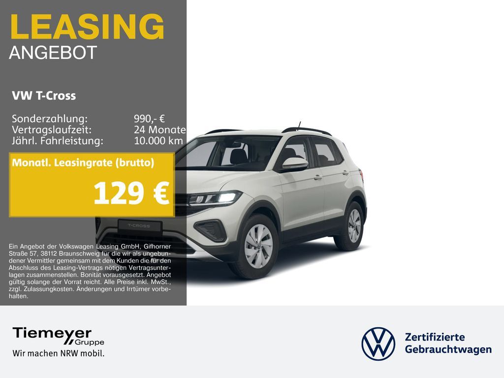 Volkswagen T-Cross 1.0 TSI LIFE ASSIST APP-CON LM16 Leasing