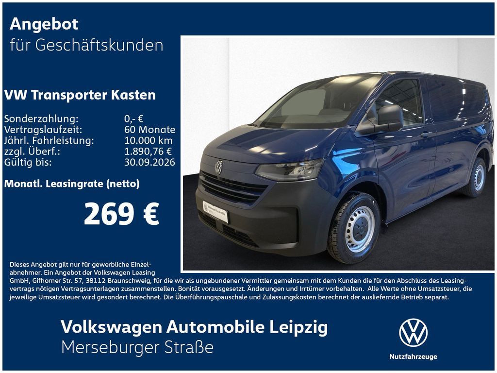 Volkswagen Transporter Kasten TDI 81 kW Preisvorteil 8699€ Leasing