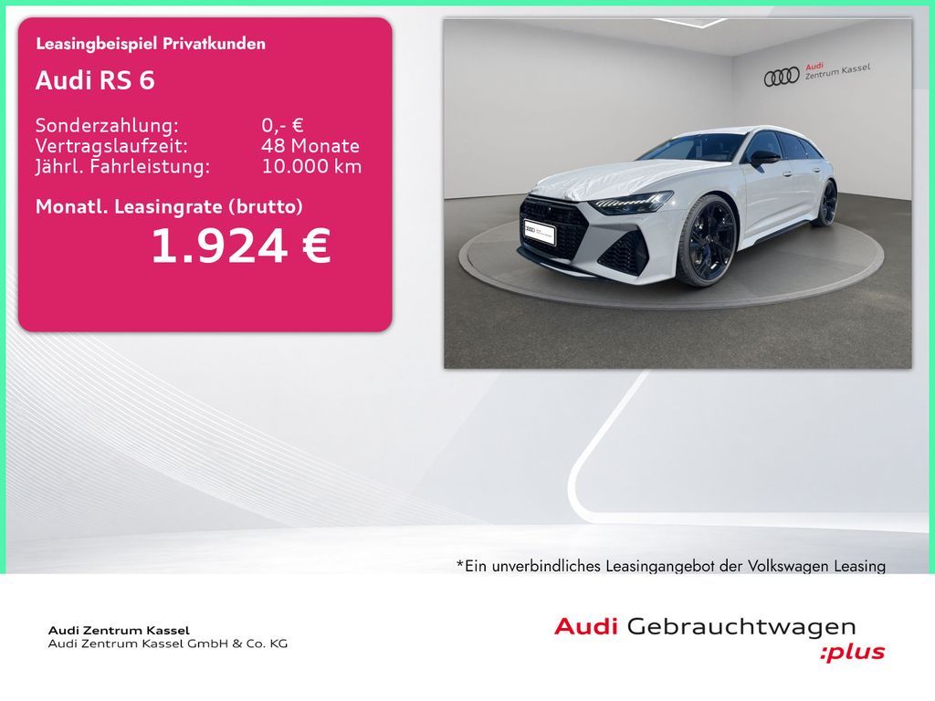 Audi RS 6 Av. 4.0 TFSI qu. Laser B&O Pano Sportabgas Leasing