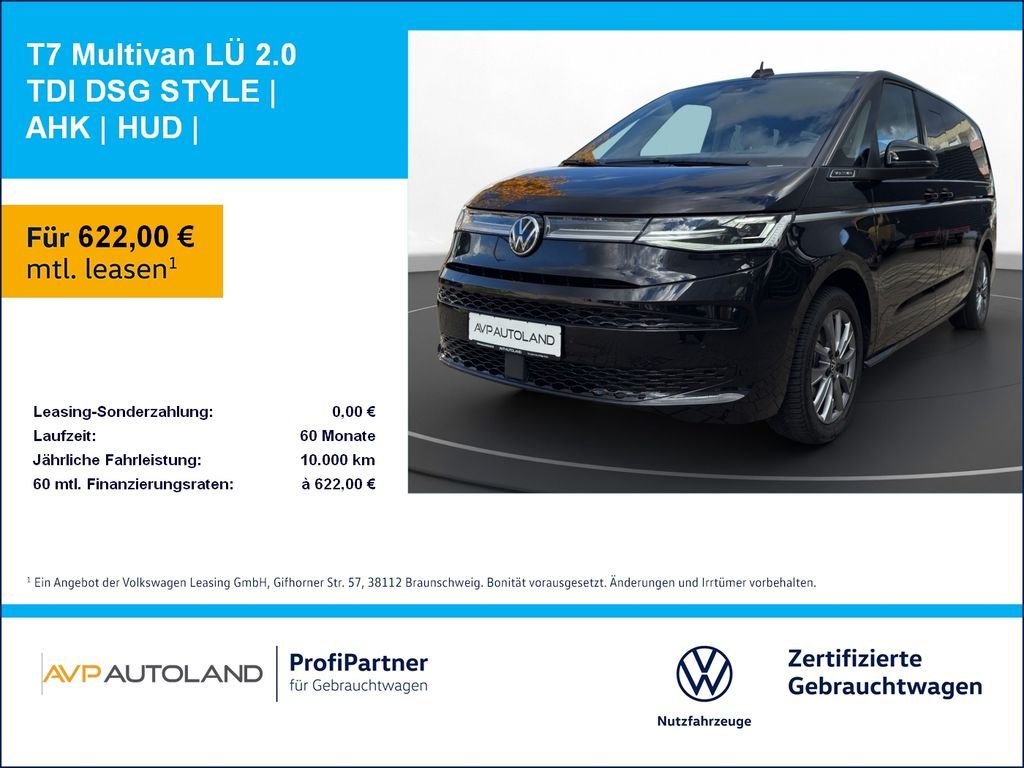 Volkswagen T7 Multivan LÜ 2.0 TDI DSG STYLE | AHK | HUD | Leasing