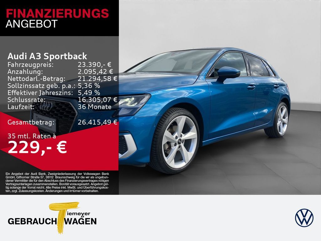 Audi A3 Sportback 30 TFSI S LINE PANO LEDER LM18 AHK Leasing