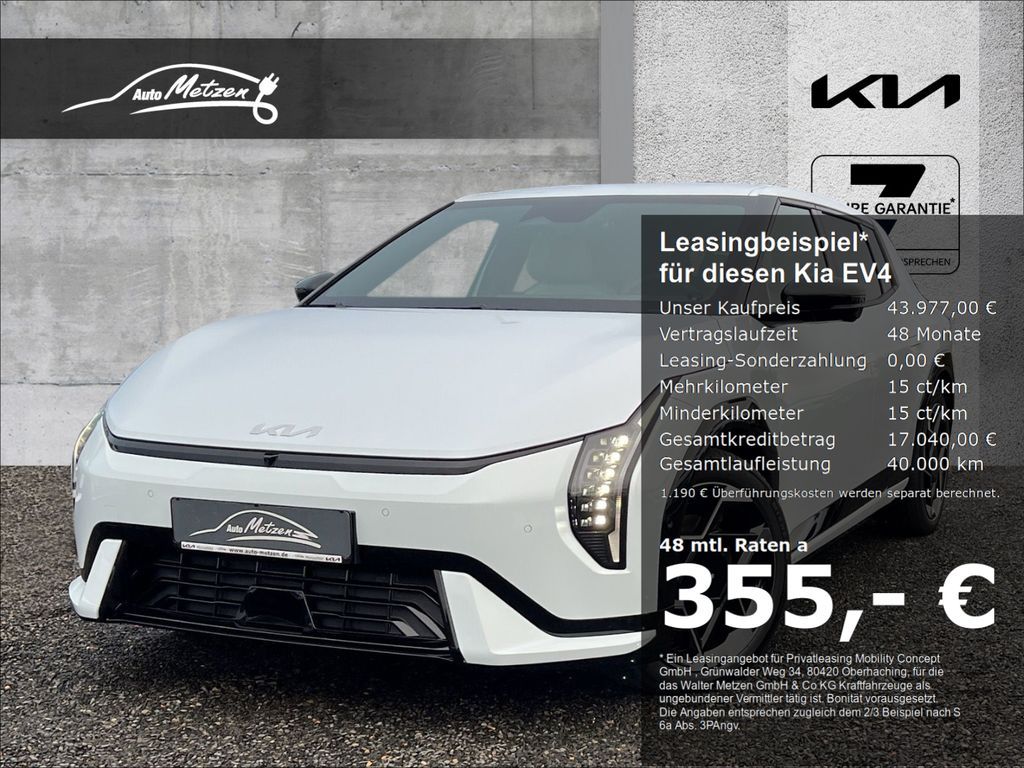 Kia EV4 81 kW/h GT-Line DriveWise Comfor Connect Nav Leasing