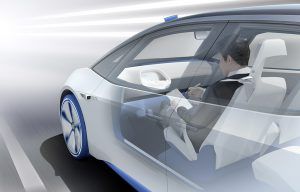 Volkswagen Showcar I.D. Der erste Volkswagen auf der völlig neuen Elektrofahrzeug-Plattform. Der erste Volkswagen, der für das automatisierte Fahren vorbereitet ist. I.D. ist das erste Fahrzeug von Volkswagen, das in Zukunft vollautomatisiert fahren kann. Im I.D. Pilot Modus verschwindet das elektrisch versenkbare Lenkrad im Cockpit, der Fahrer kann die Zeit der Mobilität aktiv nutzen. Bildquelle: Volkswagen