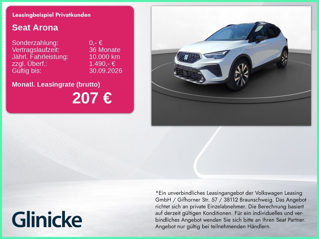 Seat Arona 1.0 TSI FR DSG Leasing