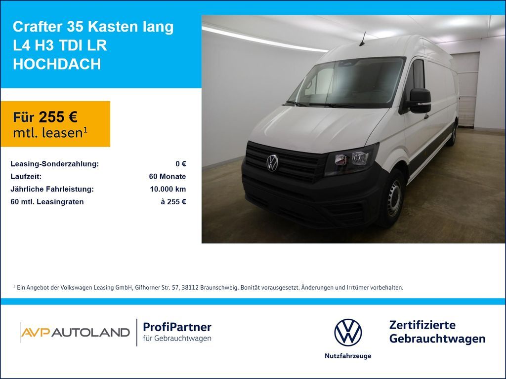 Volkswagen Crafter 35 Kasten lang L4 H3 TDI LR HOCHDACH Leasing