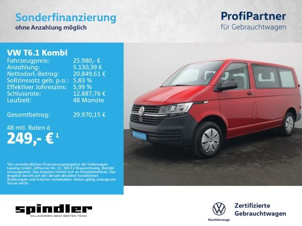 Volkswagen T6.1 Kombi / 5-Sitze, Bluetooth, Klima, Isofix Leasing