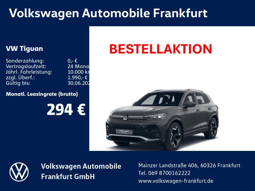 Volkswagen Tiguan R-Line 1,5 l eHybrid OPF 110 kW (150 PS) Leasing