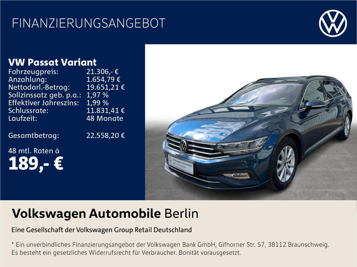 Volkswagen Passat Variant 2.0 TDI DSG Business Navi LED SHZ Leasing