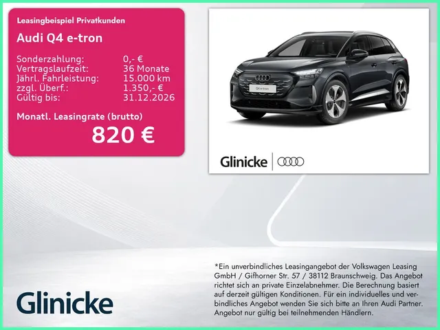 Audi Q4 e-tron performance AHK LED LM 20" Navi 360° S