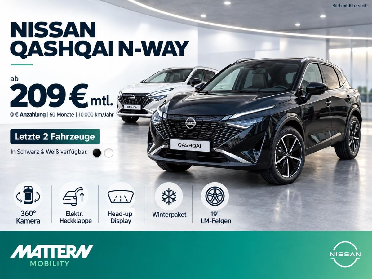 Nissan Qashqai NISSAN Qashqai N-WAY | Automatik | 360° Kamera | Head-up | el. Heckklappe | Winterpaket | ab 209,89 Leasing