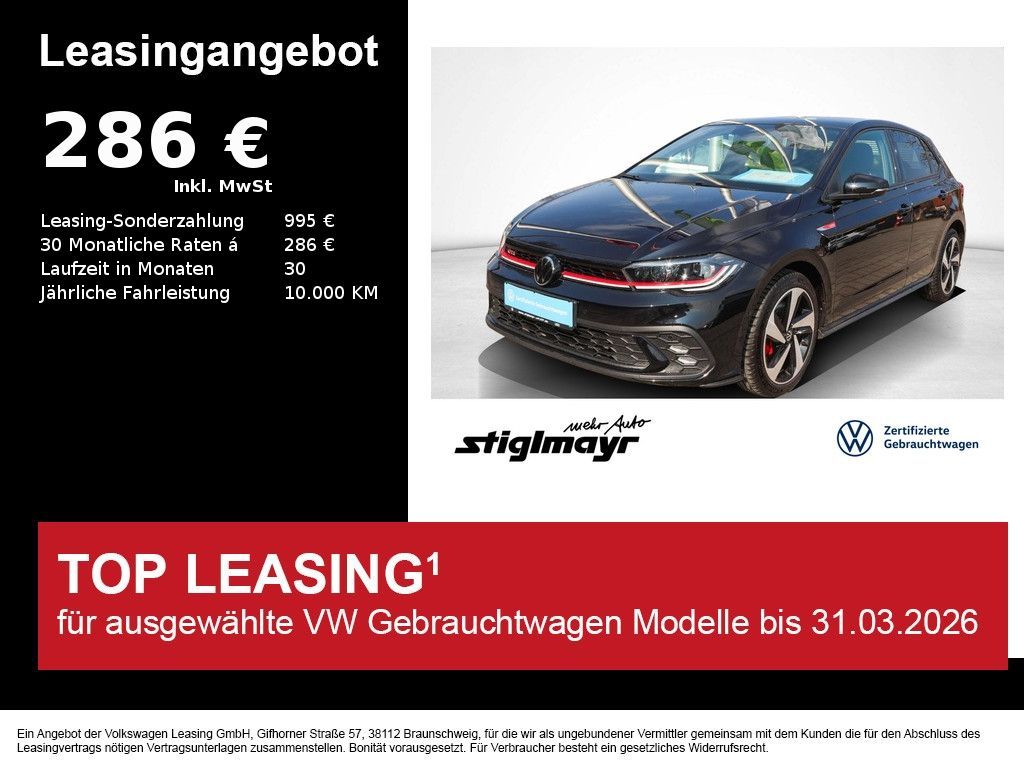 Volkswagen Polo GTI 2.0 TSI DSG SPORT-SELECT+IQ-LIGHT+NAVI Leasing